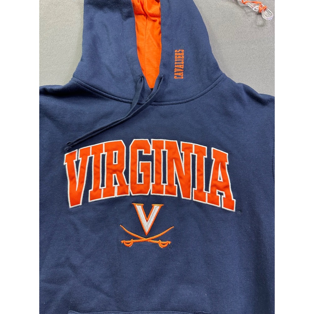 Colosseum Virginia Cavaliers Hoodie Men's Small Navy Blue Orange NCAA Sweatshirt